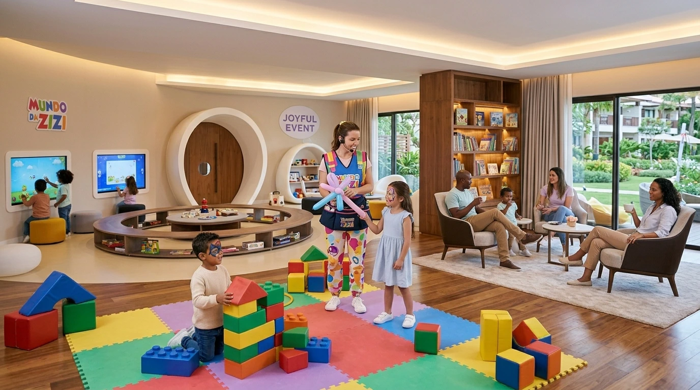 Zona de crianças em hotel com animação e diversão